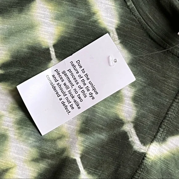 NWT LOGO By Lori Goldstein Coleigh Tunic Top Long Sleeve Cotton Green Tie Dye - Picture 5 of 13